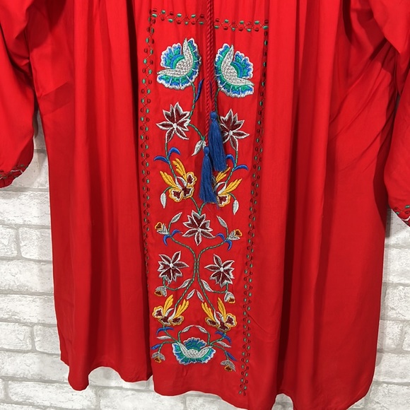 Angel Heart Boutique red could be the one embroidered top size 3x - Picture 3 of 12